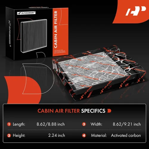 Miniatura 2 de A-Premium Filtro de aire de cabina de 2 piezas con carbón activado compatible con el modelo Subaru - Crosstrek 2016-2017, Forester 2009-2018