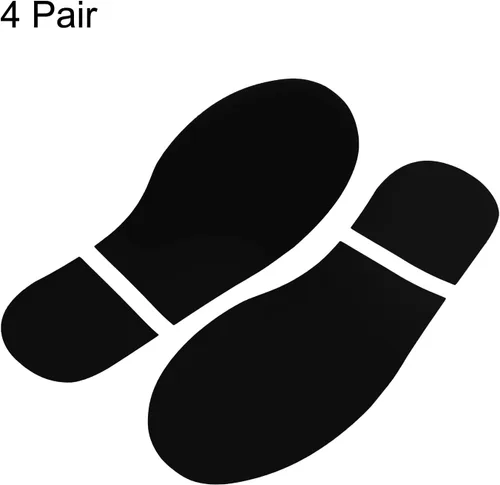 Miniatura 3 de PATIKIL Adhesivo de huellas de 6 x 2.5 pulgadas, 4 pares de zapatos de PVC para decoración de clase, guía de escaleras, color negro