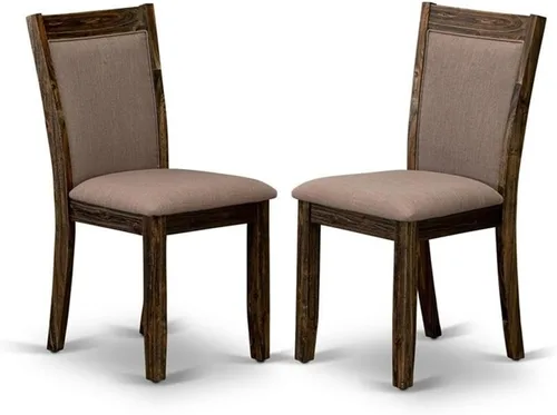 Miniatura 14 de East West Furniture MZC0T01 Monza Parson - Sillas de comedor tapizadas de tela de lino crema, juego de 2, lino cepillado blanco