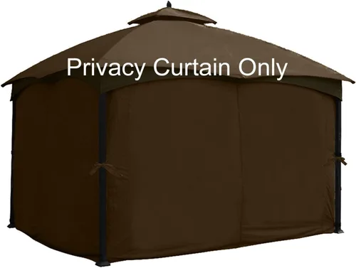 Juego de cortinas de privacidad para glorieta de 10 x 12 pies #GF-12S004B-1 de ABCCANOPY, color marrón