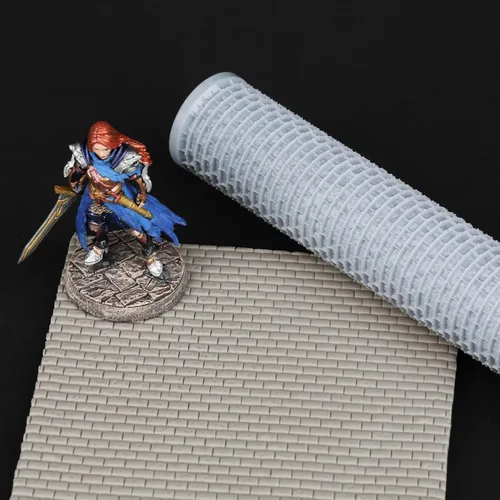 Rodillo de textura única para esculpir arcilla y polímero, juego de mesa perfecto para construir terrenos, juego de mesa S412A ladrillo pequeño