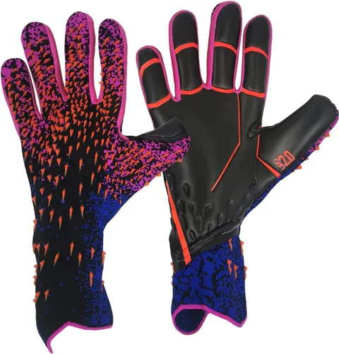 Scott Edward Guantes de portero de fútbol para niños y adultos, kit de portero de fútbol premium, súper agarre y protección, talla 6/7/8/9/10 Rojo
