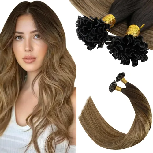 Miniatura 59 de Ugeat - Extensiones de cabello humano con microanillo, 14 pulgadas, extensiones de cabello Remy con microcuentas de 1 gm/hebra, 50 gms, extensiones