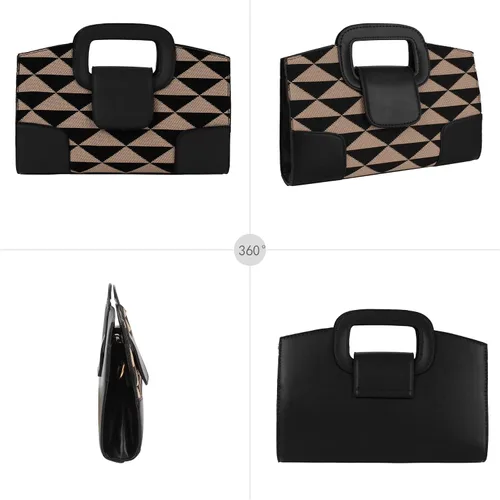 Miniatura 68 de ZLMBAGUS - Bolso de mano para mujer, diseño vintage con solapa y asa, de piel sintética, para llevar al hombro