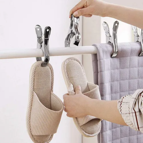 Miniatura 2 de Pinzas grandes de metal resistente, 6 paquetes de pinzas de acero inoxidable, clips de toalla para silla de playa grandes, abrazadera para edredón
