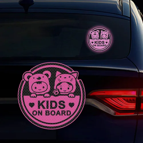 Miniatura 11 de Adhesivo para automóvil de bebé a bordo, 2 unidades, para niños a bordo, súper fuerte, reflectante, para dos bebés en el automóvil, calcomanías