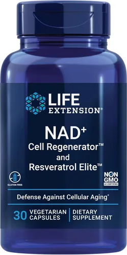 Miniatura 2 de Life Extension Regenerador celular NAD+, Resveratrol Elite, activador senolítico con quercetina, fisetina, teaflavinas para la salud celular, 30