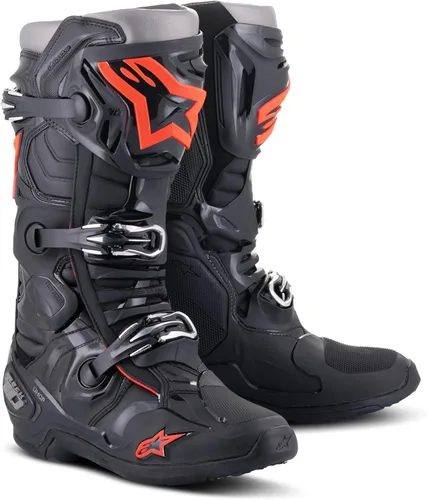 Miniatura 2 de Alpinestars Botas Tech 10 para hombre, Negro/Rojo Fluo, 7