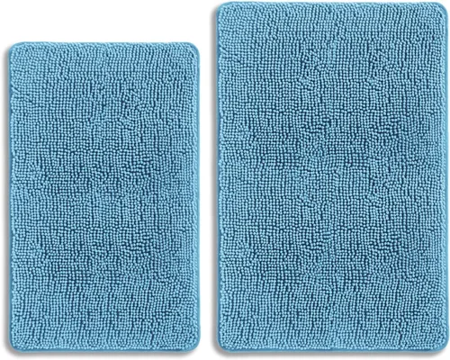Miniatura 437 de Alfombra de baño pequeña de 12 x 18 pulgadas, lavable y absorbente, antideslizante, alfombra de baño de felpilla gruesa y suave para baño, ducha