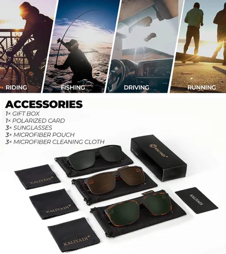 Miniatura 7 de KALIYADI Lentes de sol polarizados para hombres y mujeres, lentes de sol polarizados con protección UV para conducir, pescar y jugar golf