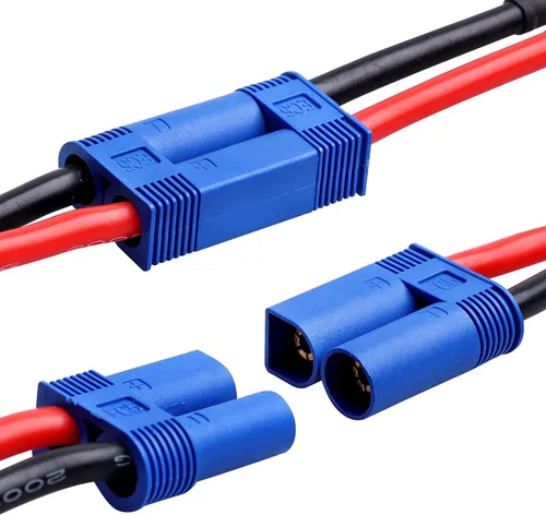 Miniatura 3 de Yowoo - 2 pares de enchufe en T a EC5 macho hembra adaptador de conector RC con 12awg 1.96 pulgadas cable para RC FPV vehículo Power Wire Lipo