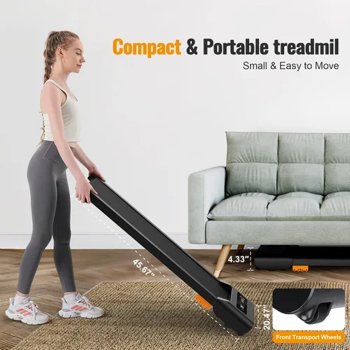 Miniatura 6 de HiFast Caminadora Plegable, Cinta de Correr de 2.5HP Bajo el Escritorio para Oficina en Casa, Capacidad de 300 Libras, Caminadoras Portátiles