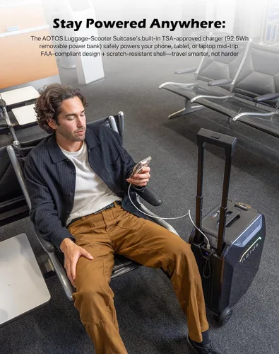 Miniatura 5 de Smart Equipaje manejable equipaje de mano con ruedas enrollables, 22 x 14 x 9-TSA, carcasa rígida de 22 pulgadas aprobada por aerolíneas, maleta