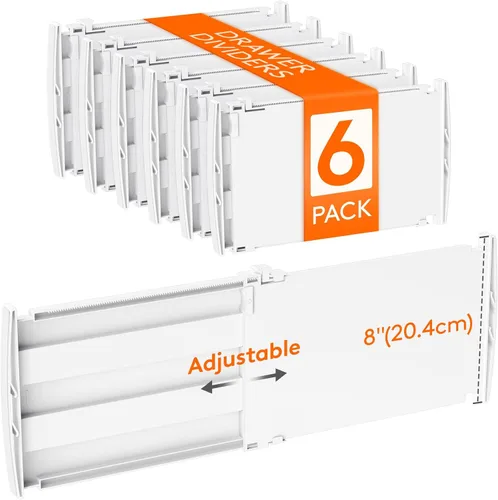 Miniatura 15 de Lifewit - Paquete de 4 separadores de cajones de 8 pulgadas de alto, 13.8 a 22.2 pulgadas, organizadores de cajones profundos ajustables