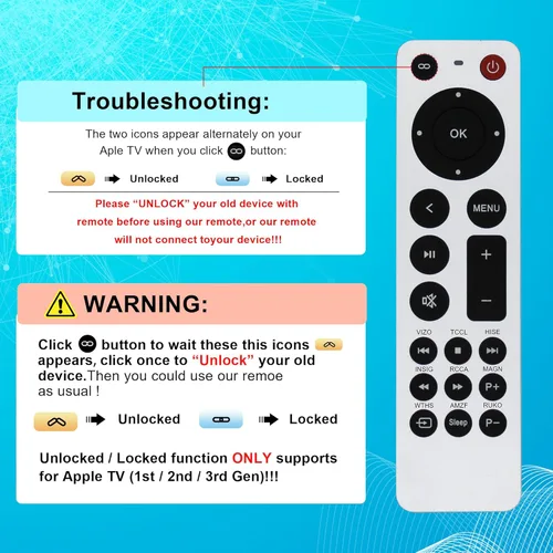Miniatura 3 de Reemplazo de control remoto universal para Apple TV Remote Compatible con Apple TV 4K Gen 1 2 3 4 HD (sin función Siri ni voz)