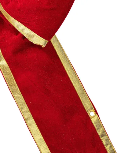 Miniatura 3 de Vickerman Lazo estructural de terciopelo rojo y dorado de 18 x 23 pulgadas para exteriores, lazo para interiores, lazo festivo, lazo grande