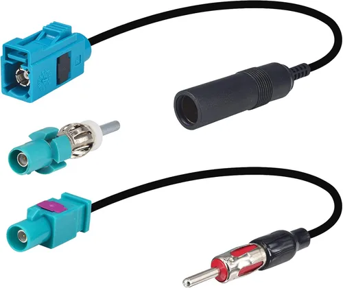 onelinkmore Fakra Z a DIN Kit de 3 adaptadores — Fakra Z macho/hembra a Motorola DIN enchufe/zócalo, convertidor de antena de radio FM AM para VW