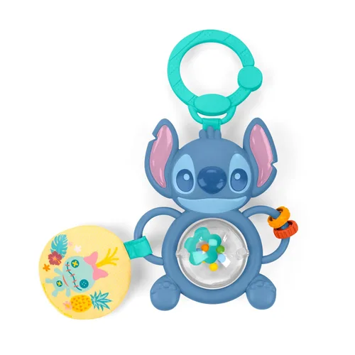 Miniatura 4 de Bright Starts Disney Baby Stitch Tummy Tumble - Juguete giratorio para perseguidor de cuentas, para viajes, unisex, juguete de cochecito para recién
