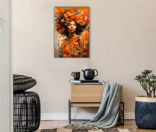 Miniatura 273 de Arte de pared afroamericano, decoración de rey y reina bailarín negro para sala de estar, arte de pareja de amor negro para dormitorio, lienzo