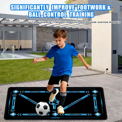 Miniatura 2 de Equipo de entrenamiento de fútbol, tapete de entrenamiento de fútbol de 35 x 24 pulgadas, tapete de entrenamiento de pasos de fútbol para juego