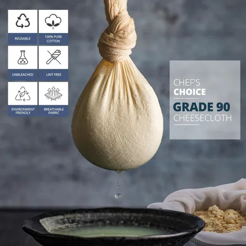 Miniatura 2 de Sufaniq Estameña de grado 90 de 63 pies cuadrados sin blanquear, tela 100 % de algodón ultrafino, reutilizable para cocinar, colar, hacer queso