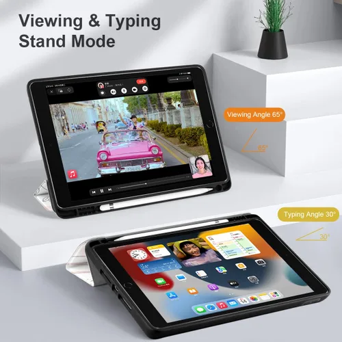Miniatura 8 de DONGKE Funda compatible con iPad de 10.2 pulgadas 2021 2020 2019 iPad de 9ª/8ª/7ª generación con soporte para lápices, funda protectora delgada