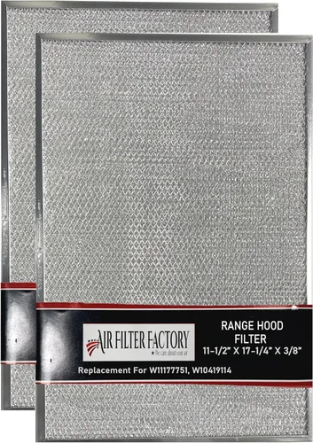 Air Filter Factory Filtro de grasa W11177751, W10419114 Reemplazo para pantallas de filtro de malla de aluminio para campana extractora Whirlpool,