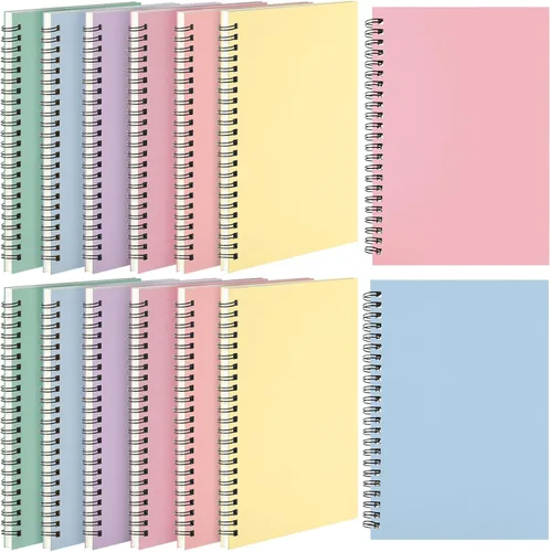 Miniatura 18 de Leelosp 12 cuadernos pequeños en espiral forrados en espiral, cuaderno con rayas universitarias, cubierta de papel kraft encuadernado con alambre