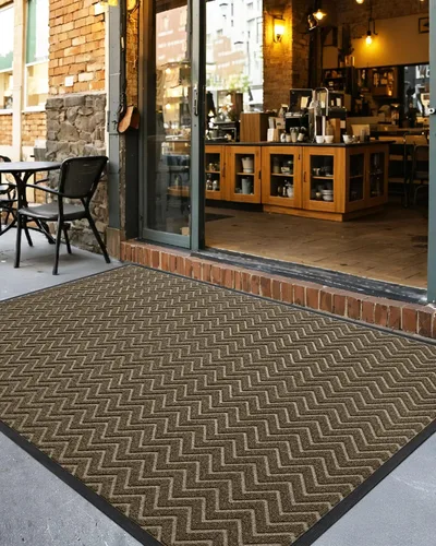 Miniatura 30 de DEXI Tapete para puerta delantera, entrada exterior, 2 x 3 pies, tapete de goma resistente, tapete de bienvenida antideslizante