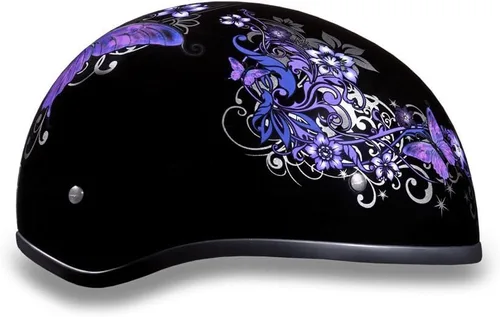 Miniatura 4 de Daytona Helmets - Medio casco de motocicleta con diseño de calavera y huesos cruzados – Aprobado DOT [Gráficos]