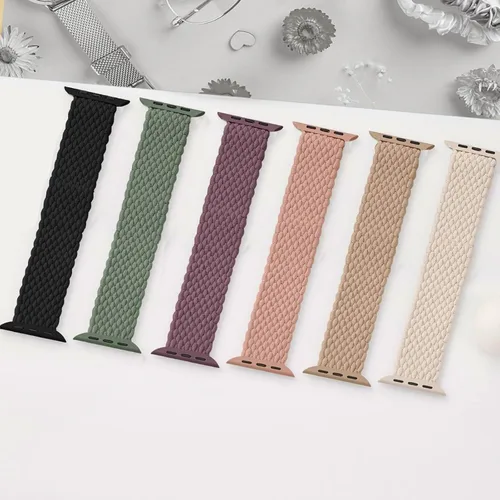 Miniatura 2 de Paquete de 2 correas trenzadas Solo Loop para Apple Watch de 1.575 pulgadas, 1.614 pulgadas, 1.654 pulgadas, 1.732 pulgadas, 1.772 pulgadas, 1.732