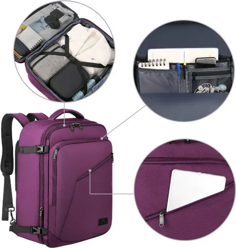 Miniatura 120 de MATEIN - Mochila de viaje extragrande de 10.56 galones, mochila de viaje ampliable apta para aerolíneas, para viajeros de fin de semana, hombres