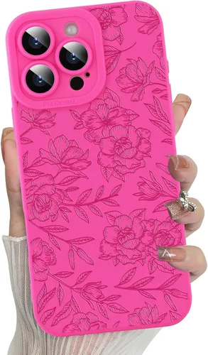 Miniatura 65 de MZELQ para iPhone 12 Pro Max, Funda de silicona con patrón floral de flores y girasoles, rosa, lindo, protección de cámara, funda suave y delgada