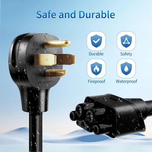 Miniatura 8 de Adaptador NEMA 14-30 para conector móvil Tesla Gen 2, adaptador de cargador de toma de corriente de secadora de 240 V 24 A, carga EV de nivel 2