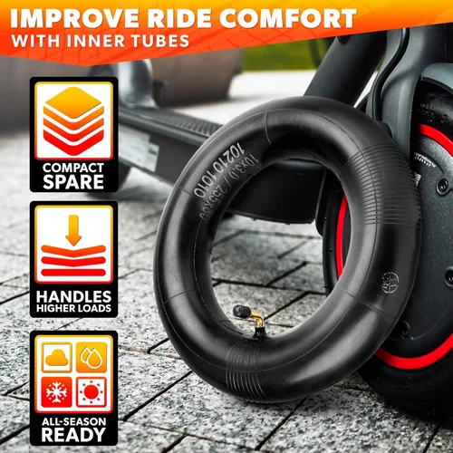 Miniatura 4 de 2 Piezas Tubos Interiores para Neumáticos de Scooter Eléctrico 10x3 pulgadas - Neumático de Scooter Eléctrico 80/65-6 Tubo Interior de 10 Pulgadas