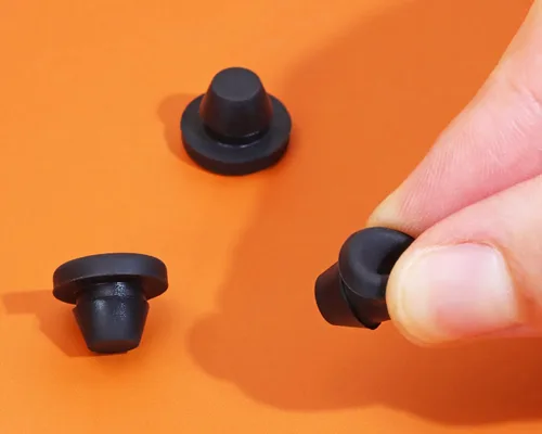 Miniatura 4 de ONLYKXY 5 piezas de silicona negra redonda tipo cierre a presión para muebles, tapones para orificios de muebles, tapa protectora (0.315 in)
