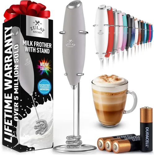 Miniatura 331 de Zulay Milk Boss Espumador de leche potente manual, hace espuma para latte, batidor para mezclar bebidas, café, miniespumador para capuchino, frappé