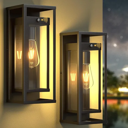 Miniatura 11 de Aplique de pared al aire libre de 15 pulgadas, moderno accesorio de iluminación exterior impermeable, farol exterior grande montado en la pared