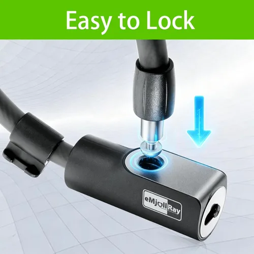 Miniatura 4 de Bloqueo de scooter de 4 pies – Bloqueo de cable antirrobo con soporte de montaje, se adapta a scooter eléctrico, bicicleta de carretera, bicicleta