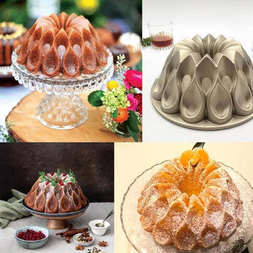 Miniatura 6 de Molde para Tartas Charlotte de Aluminio Accesorios de Cocina Decoración Redonda Navidad Boda Familiar 3D Molde para Tartas Charlotte