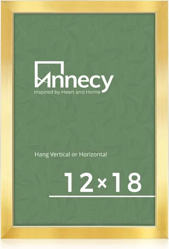 Annecy Portarretratos dorado de 12 x 18 pulgadas (paquete de 1), marco de 12 x 18 pulgadas para decoración de pared, estilo clásico dorado