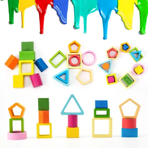 Miniatura 5 de Symdiro Juguetes Montessori para niños y niñas de 1, 2 y 3 años, juguetes de clasificación y apilamiento de madera para bebés pequeños, clasificador