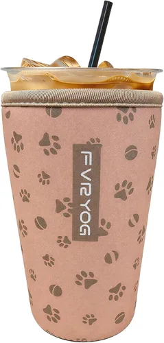 Miniatura 106 de Fundas de neopreno reutilizables aisladas para café helado, fundas para tazas de café helado, fundas para bebidas heladas y calientes