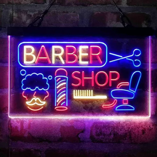 Miniatura 11 de ADVPRO Barbería barra de corte de pelo salón tricolor LED neón signo verde y rojo y amarillo 13 x 8.7 pulgadas st9s32-i2044-gry
