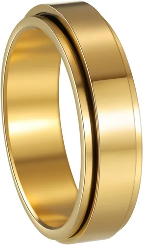 Miniatura 14 de Anillos giratorios para la ansiedad para hombre, anillos clásicos de cadena para mujeres y adultos, anillo de acero de titanio