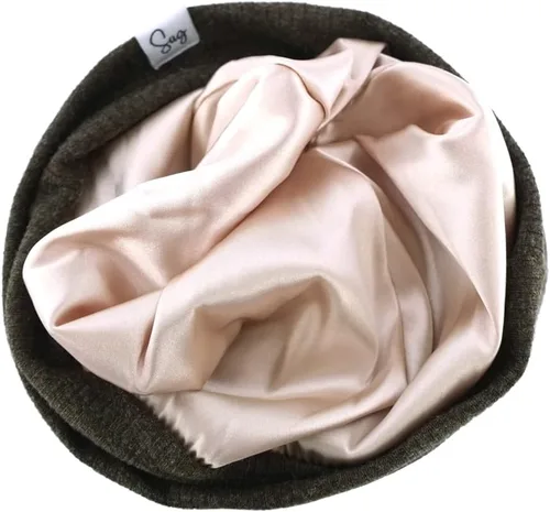 Miniatura 201 de Gorro de punto para recién nacido, para niños y niñas, con forro de satén sedoso, gorro para niños pequeños