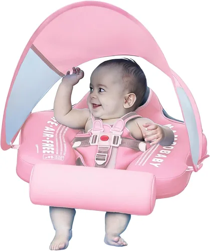 Miniatura 11 de Mambobaby Flotador con cola y toldo no inflable para bebé, flotador Mambo Flotador inteligente de natación para bebé, flotador de piscina para niños