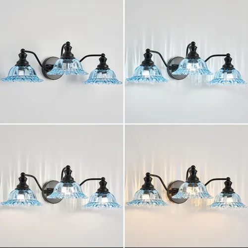 Miniatura 4 de XIEDUN Luz de Tocador de 3 Luces Azul y Negra Accesorio de Iluminación de Baño Negro y azul
