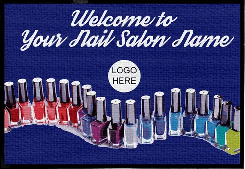VictoryStore Tapete personalizado para salón de uñas, tapete personalizado con nombre comercial con parte trasera de goma duradera, antideslizante y