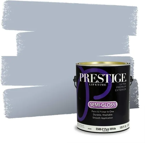 Miniatura 84 de Pintura Exterior + imprimación PRESTIGE, todo-en-uno, 1 galón, acabado mate, color comparable al Valspar* Royal Gray* VS151-Gris real